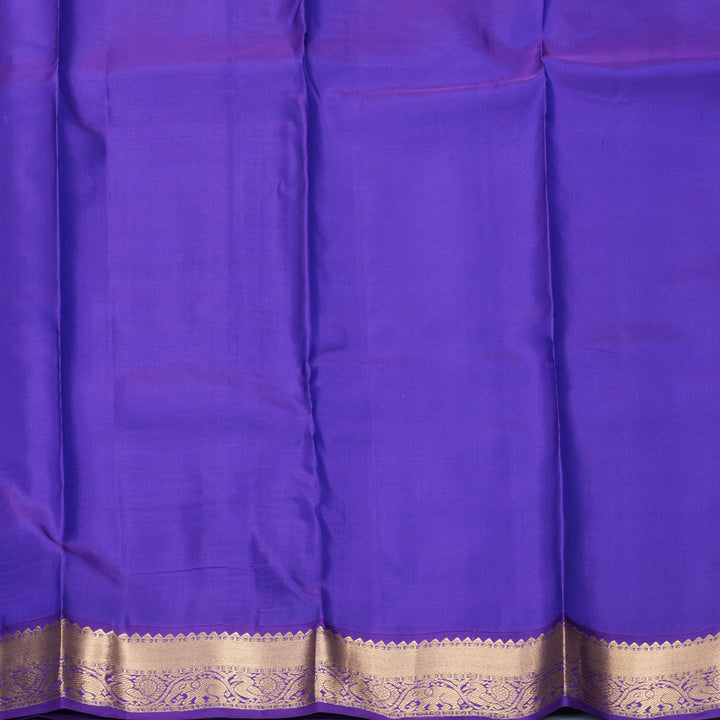 Hayagrivas Handloom Sky Blue Kanjivaram Silk Saree with Purple Border KBF1012I1-2