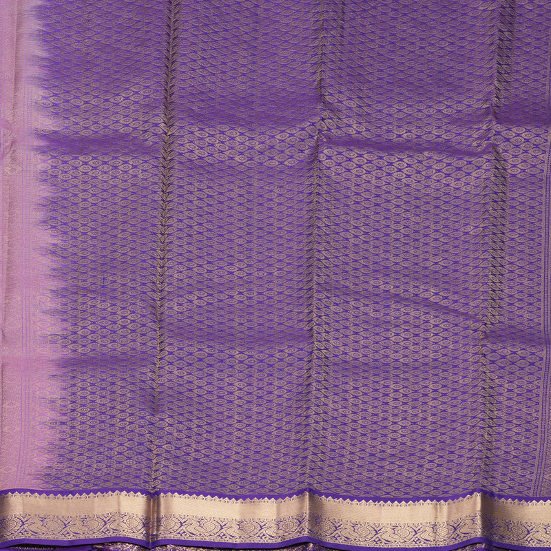 Hayagrivas Handloom Baby Pink Kanjivaram Silk Saree with Purple Border KBF1012I1-3