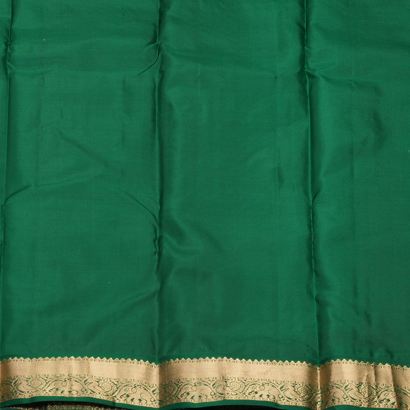 Hayagrivas Handloom Rose Pink Kanjivaram Silk Saree with Dark Green Border KBF1012I1-4