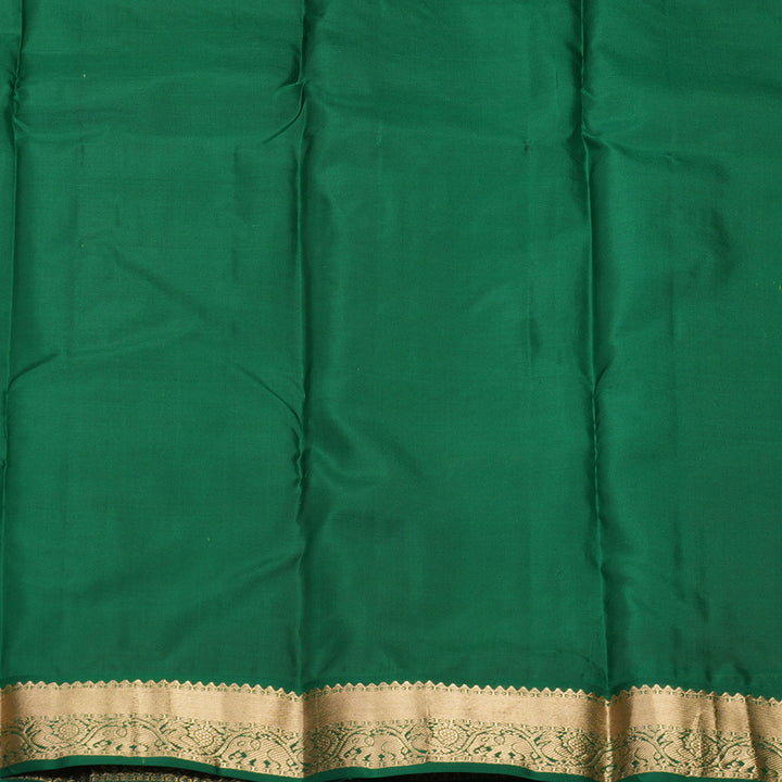 Hayagrivas Handloom Rose Pink Kanjivaram Silk Saree with Dark Green Border KBF1012I1-4