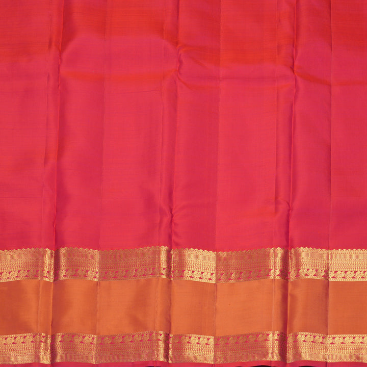 Hayagrivas Handloom Reddish-Pink Kanjivaram Silk Saree with Orangish-Pink Border KBF1013I10-2