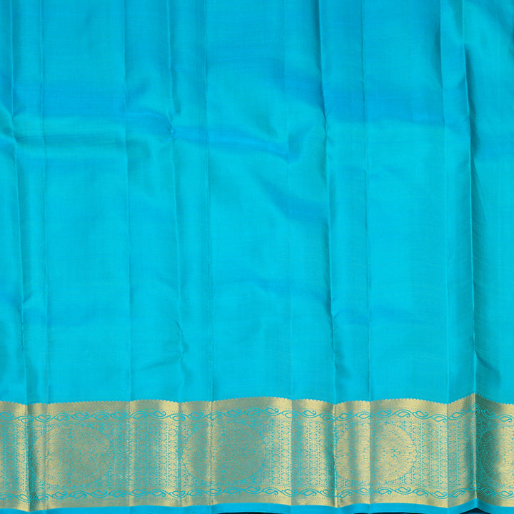 Hayagrivas Handloom Sky Blue Kanjivaram Silk Saree KBF1013I10-5