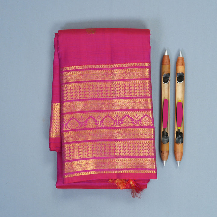 Hayagrivas Handloom Reddish-Pink Kanjivaram Silk Saree KBF1013I10-6