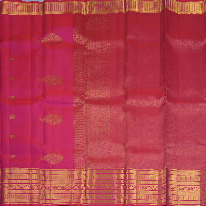 Hayagrivas Handloom Reddish-Pink Kanjivaram Silk Saree KBF1013I10-6