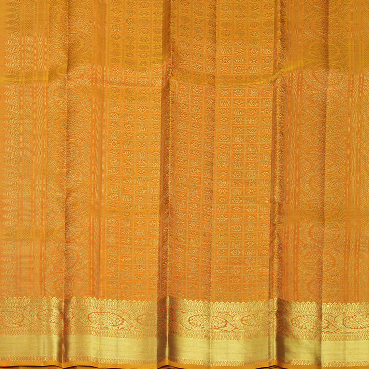 Hayagrivas Handloom Pink Kanjivaram Silk Saree with Sunset Orange Border KBF1013I12-3