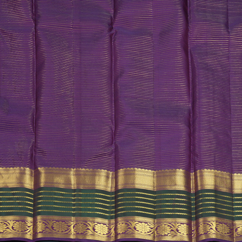Hayagrivas Handloom Dual Tone (Peacock Green &amp; Purple) Kanjivaram Silk Saree KBF1013I13-1