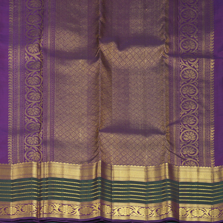 Hayagrivas Handloom Dual Tone (Peacock Green &amp; Purple) Kanjivaram Silk Saree KBF1013I13-1