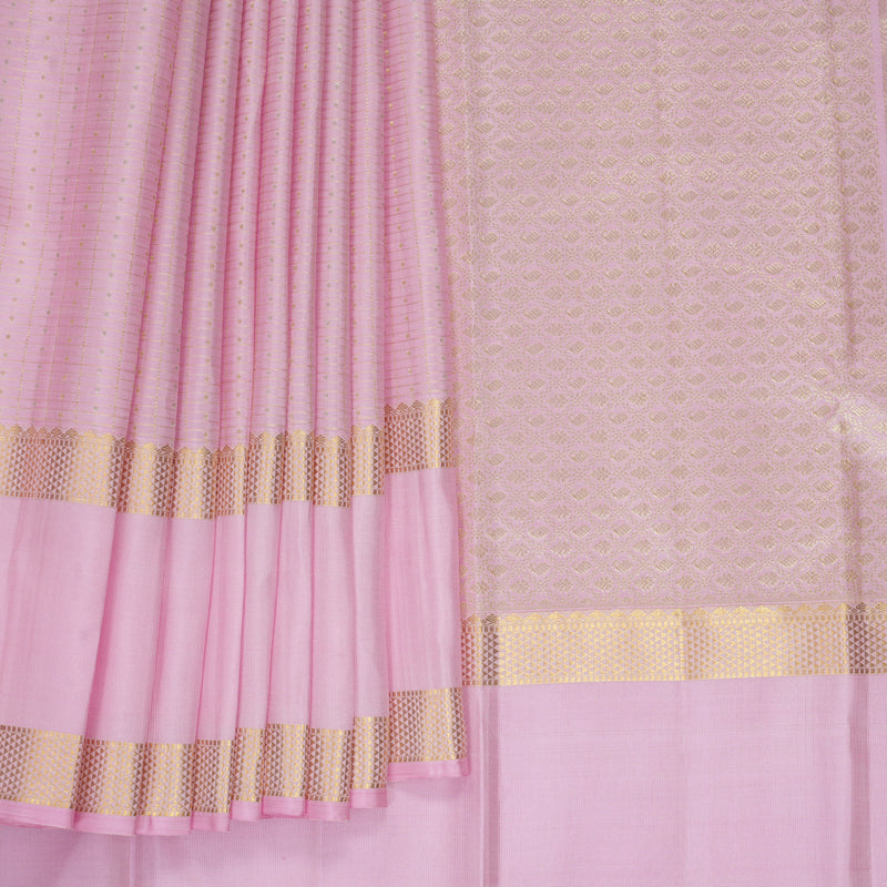 Hayagrivas Handloom Lotus Pink Kanjivaram Silk Saree KBF1013I13-2