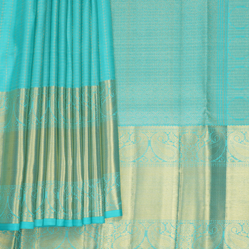 Hayagrivas Handloom Sky Blue Kanjivaram Silk Saree KBF1013I14-1