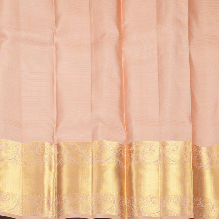 Hayagrivas Handloom Mild Peach Orange Kanjivaram Silk Saree KBF1013I14-2