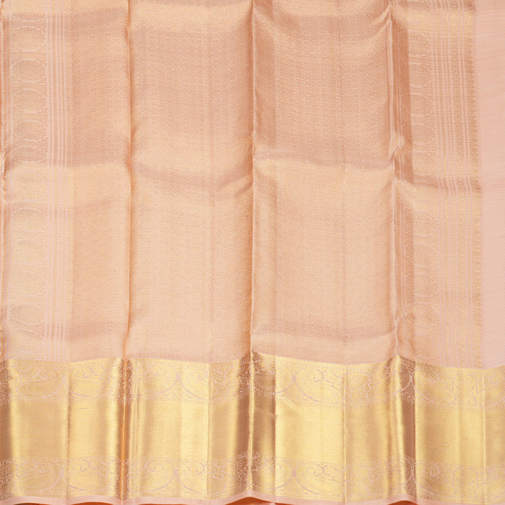 Hayagrivas Handloom Mild Peach Orange Kanjivaram Silk Saree KBF1013I14-2