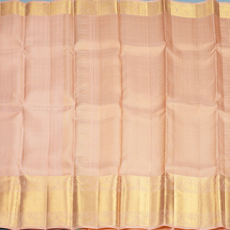 Hayagrivas Handloom Mild Peach Orange Kanjivaram Silk Saree KBF1013I14-2