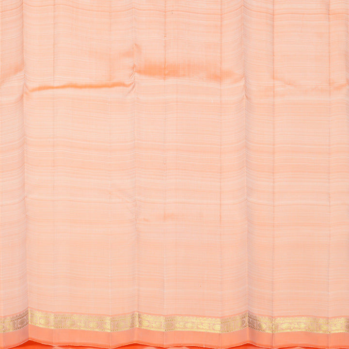 Hayagrivas Handloom Half-White Kanjivaram Silk Saree with Ganga Jamuna Border KBF1013I2-1