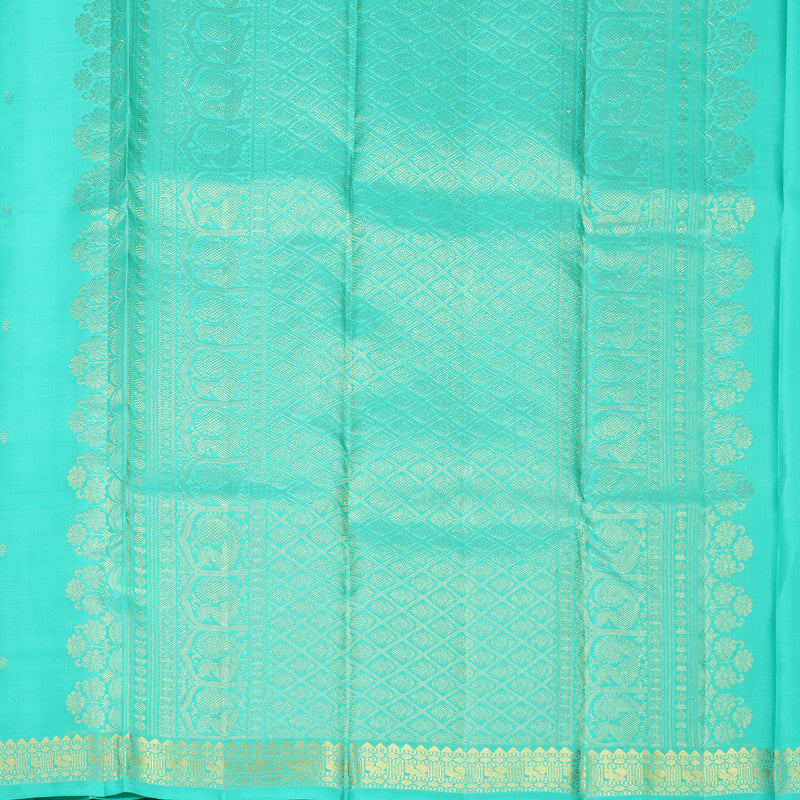Hayagrivas Handloom Sea Blue Kanjivaram Silk Saree KBF1013I4-1