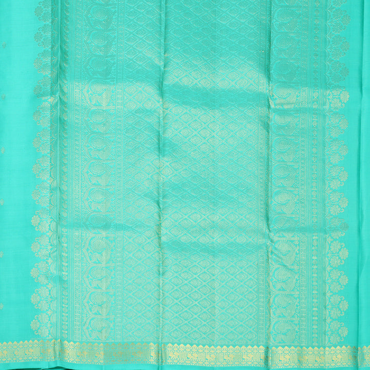 Hayagrivas Handloom Sea Blue Kanjivaram Silk Saree KBF1013I4-1