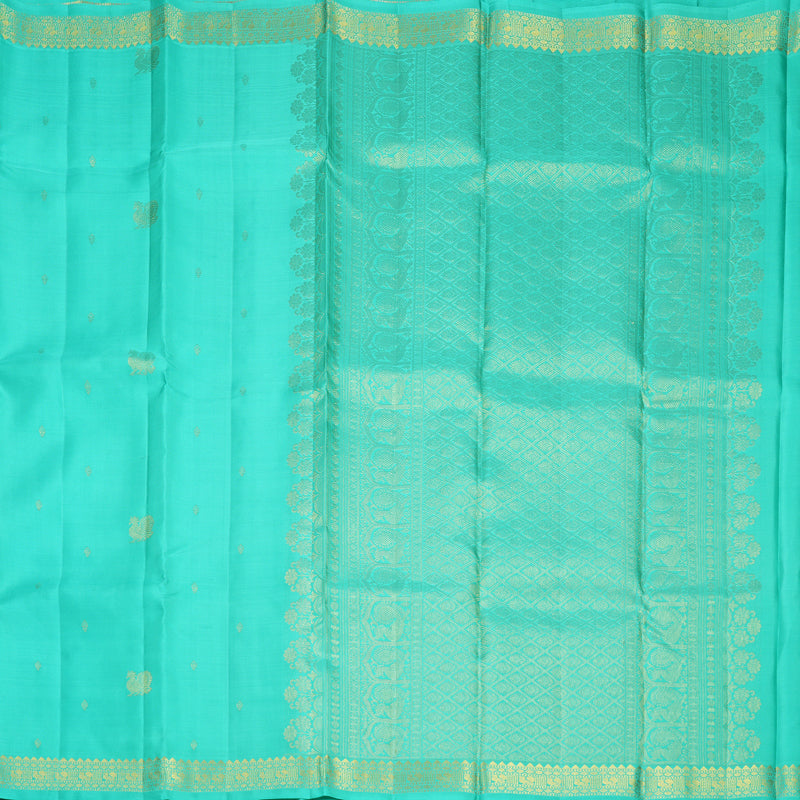 Hayagrivas Handloom Sea Blue Kanjivaram Silk Saree KBF1013I4-1