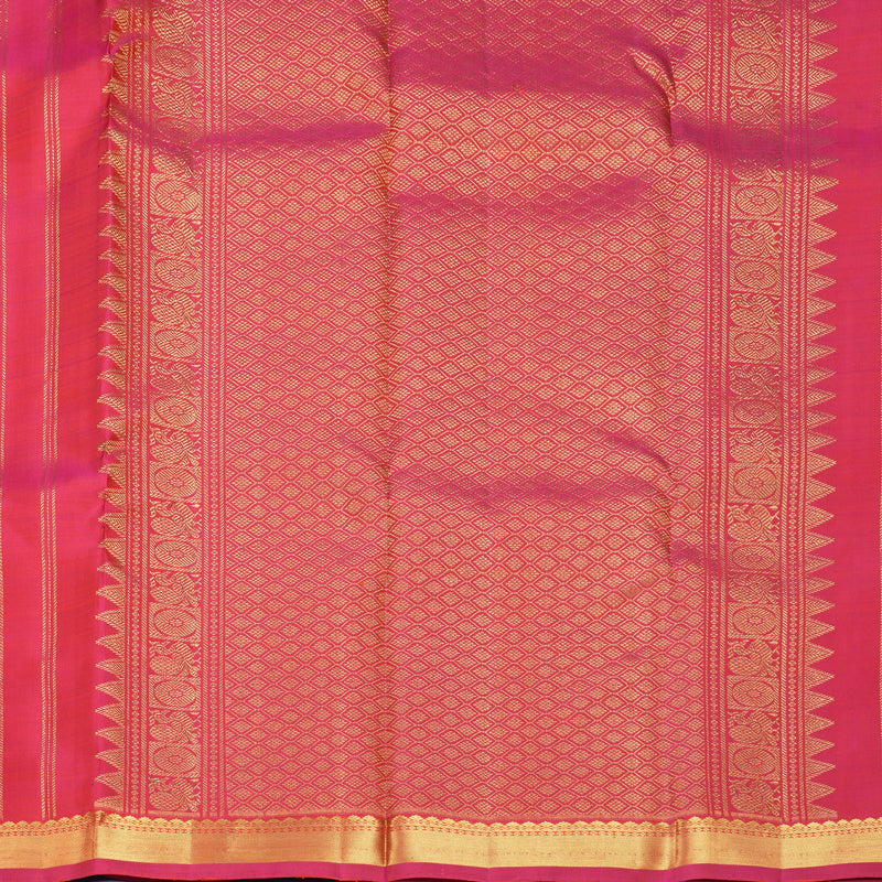 Hayagrivas Handloom Orangish-Pink Kanjivaram Silk Saree KBF1013I4-2