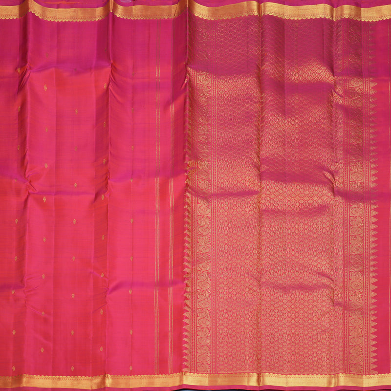 Hayagrivas Handloom Orangish-Pink Kanjivaram Silk Saree KBF1013I4-2