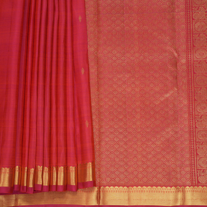 Hayagrivas Handloom Orangish-Pink Kanjivaram Silk Saree KBF1013I4-2