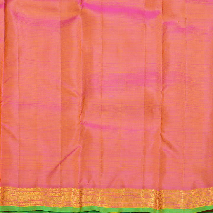 Hayagrivas Handloom Yellow Kanjivaram Silk Saree with Mild Pink Border KBF1013I4-5