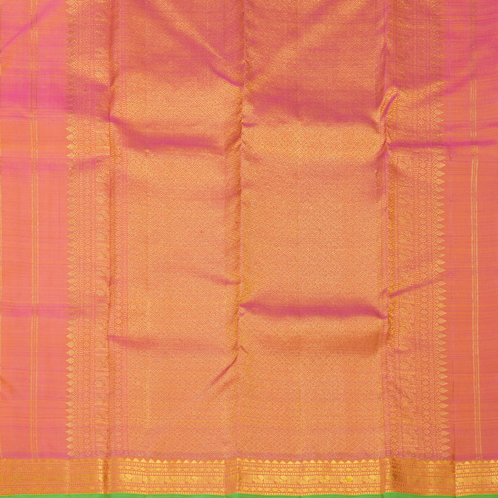 Hayagrivas Handloom Yellow Kanjivaram Silk Saree with Mild Pink Border KBF1013I4-5