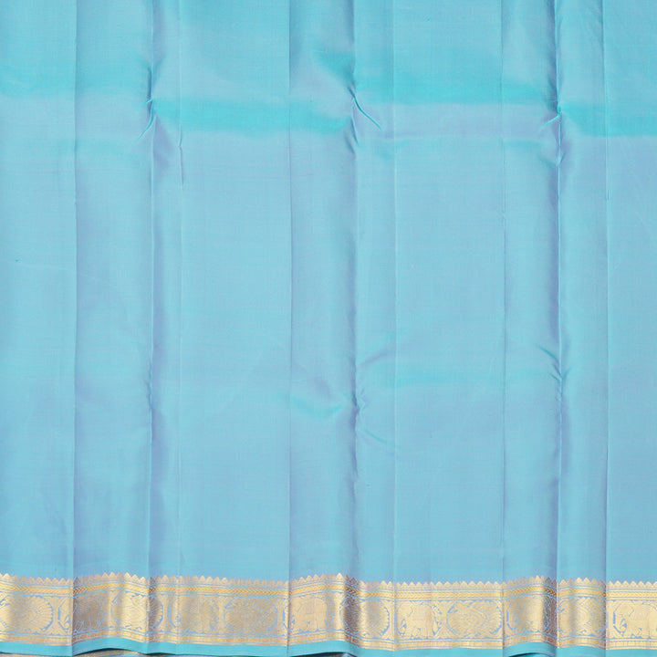 Hayagrivas Handloom Lavender Kanjivaram Silk Saree with Sky Blue Border KBF1013I6-1