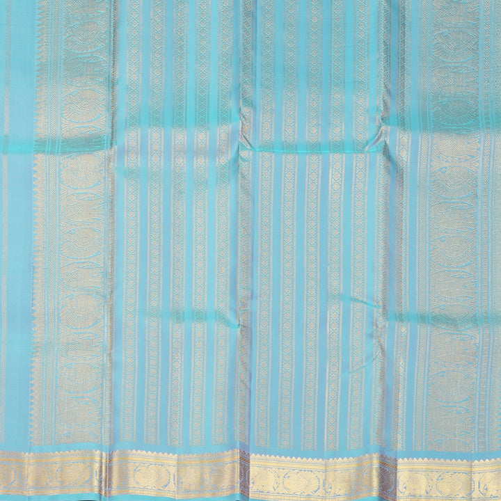 Hayagrivas Handloom Lavender Kanjivaram Silk Saree with Sky Blue Border KBF1013I6-1