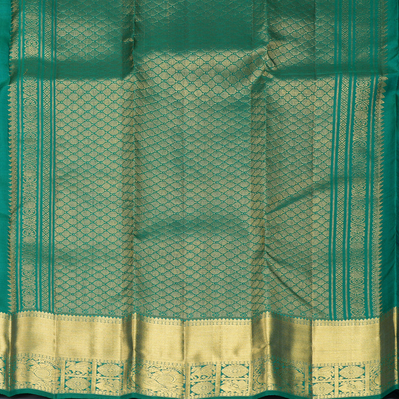 Hayagrivas Handloom Rama Green Kanjivaram Silk Saree KBF1013I7-1