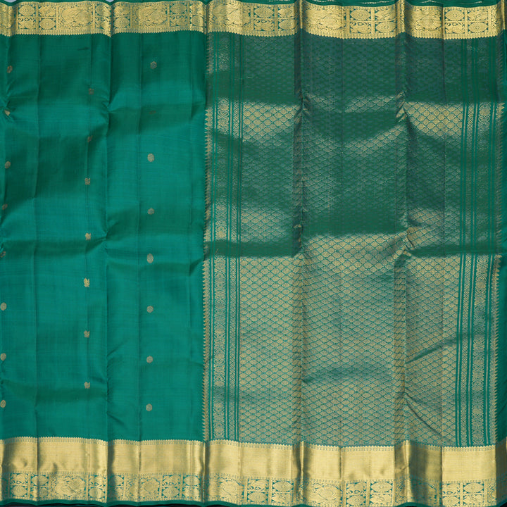Hayagrivas Handloom Rama Green Kanjivaram Silk Saree KBF1013I7-1