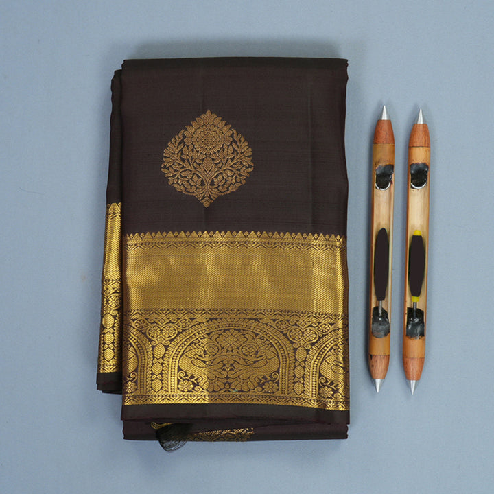 Hayagrivas Handloom Deep Nagapazham Kanjivaram Silk Saree KBF1013I7-2