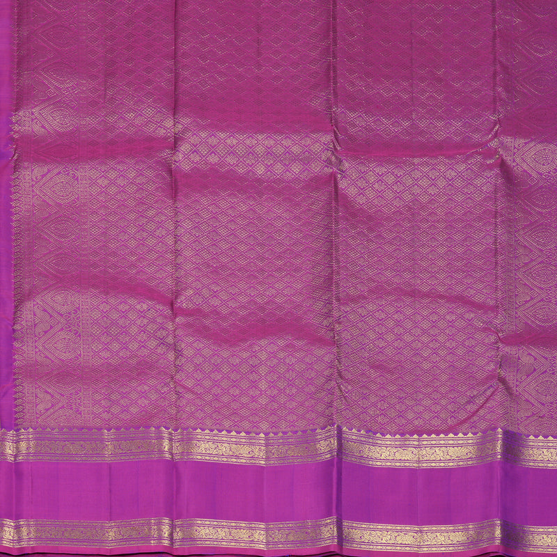 Hayagrivas Handloom Royal Blue Kanjivaram Silk Saree with Purple Border KBF1013I8-3