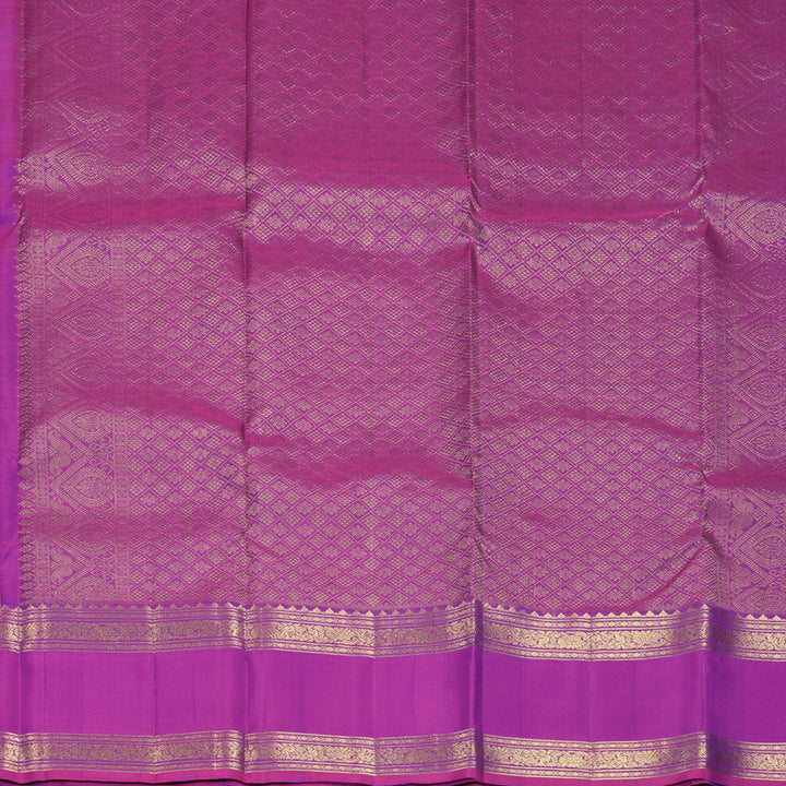 Hayagrivas Handloom Royal Blue Kanjivaram Silk Saree with Purple Border KBF1013I8-3