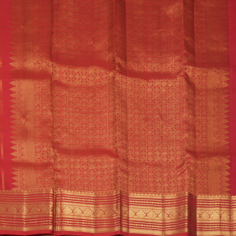 Hayagrivas Handloom Red Kanjivaram Silk Saree KBF1013I9-2