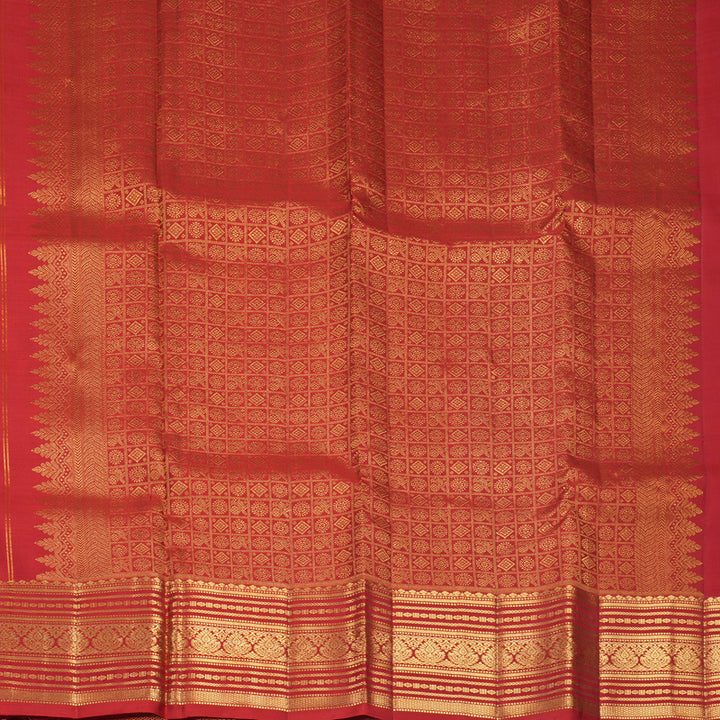Hayagrivas Handloom Red Kanjivaram Silk Saree KBF1013I9-2