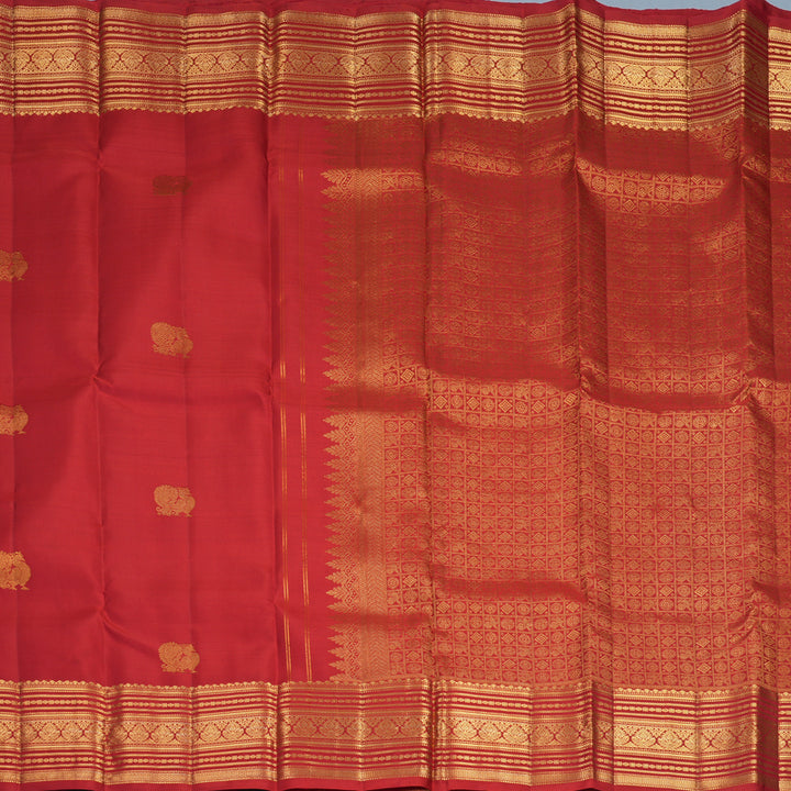 Hayagrivas Handloom Red Kanjivaram Silk Saree KBF1013I9-2