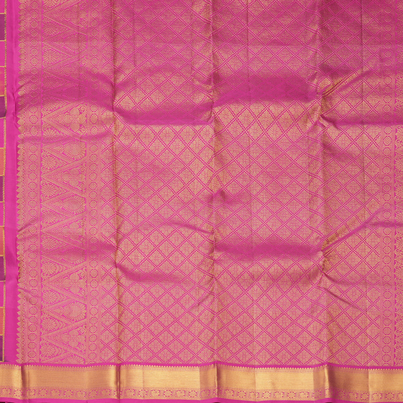 Hayagrivas Handloom Multicolour Checks Kanjivaram Silk Saree KBF1017I1-1