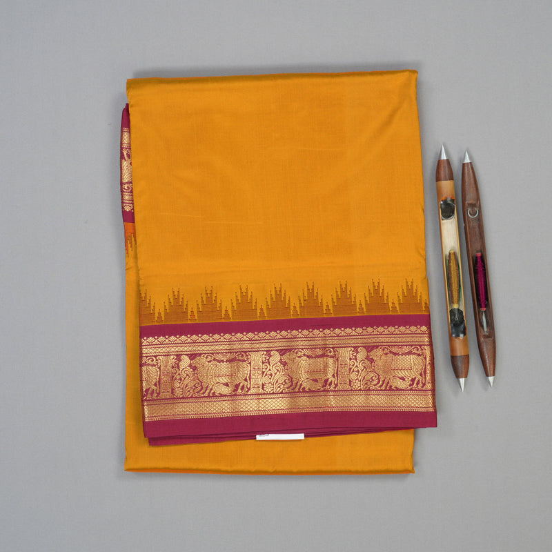 Hayagrivas Handloom Kilangu Manjal Ten Yards Silk Saree KBF102D1-2