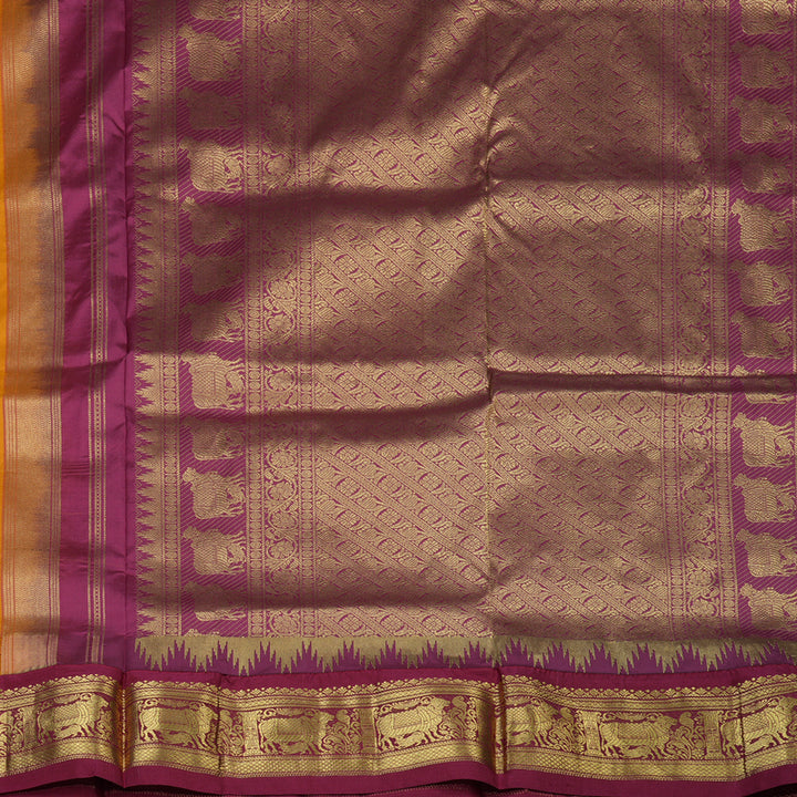 Hayagrivas Handloom Kilangu Manjal Ten Yards Silk Saree KBF102D1-2
