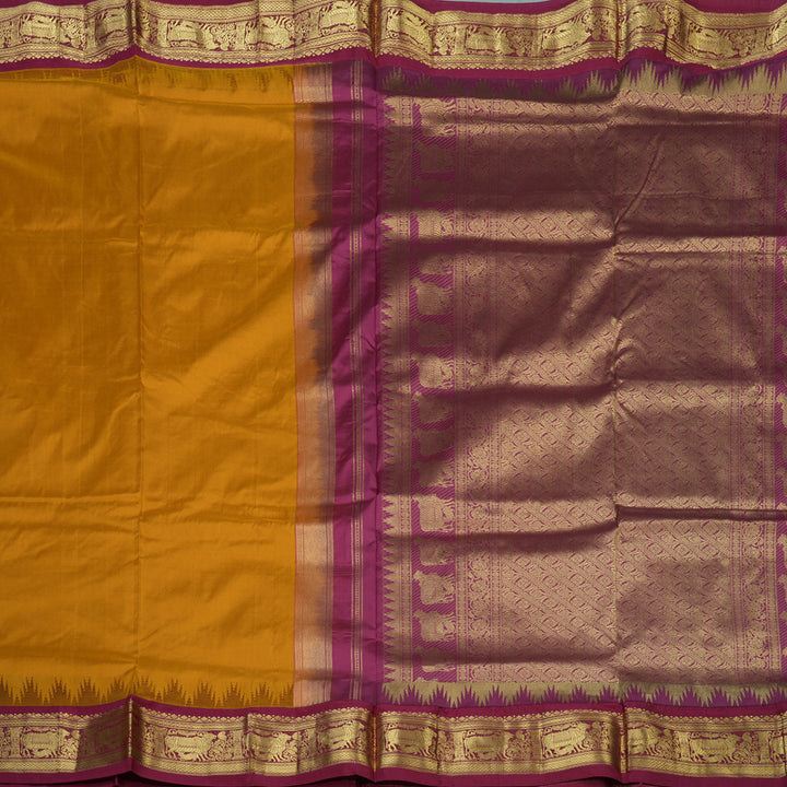 Hayagrivas Handloom Kilangu Manjal Ten Yards Silk Saree KBF102D1-2