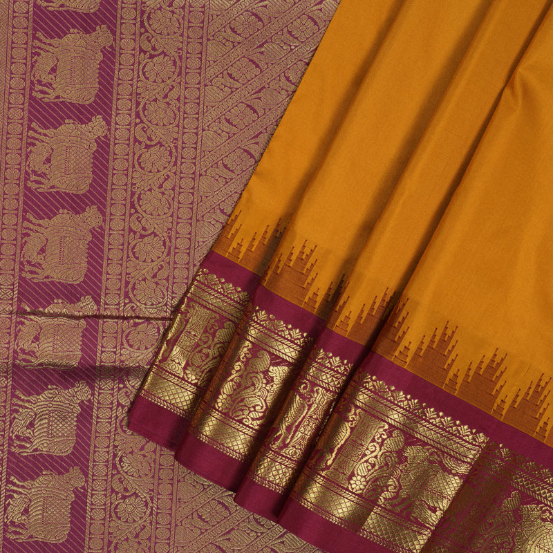 Hayagrivas Handloom Kilangu Manjal Ten Yards Silk Saree KBF102D1-2