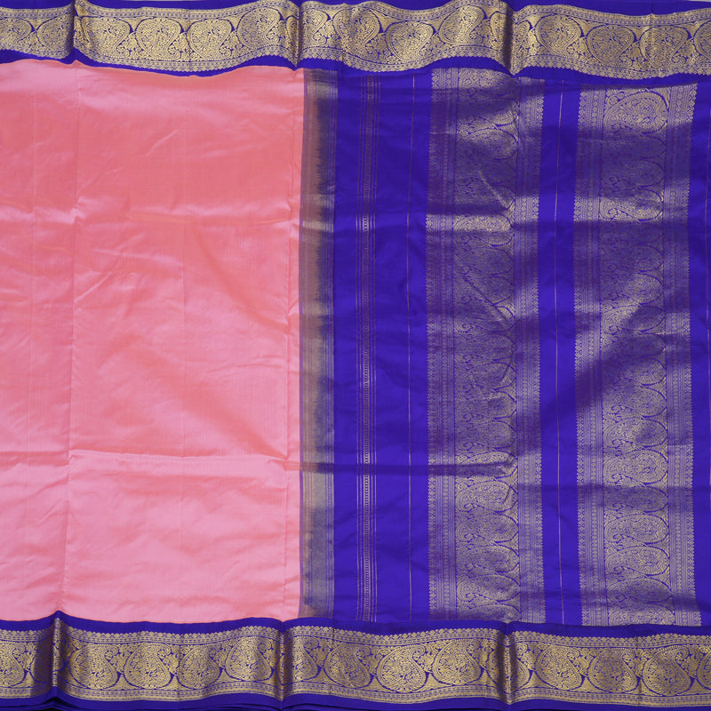 Hayagrivas Handloom Rose Pink Ten Yards Silk Saree KBF102D2-12
