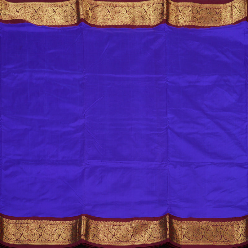 Hayagrivas Handloom MS Blue Ten Yards Silk Saree KBF102D2-4
