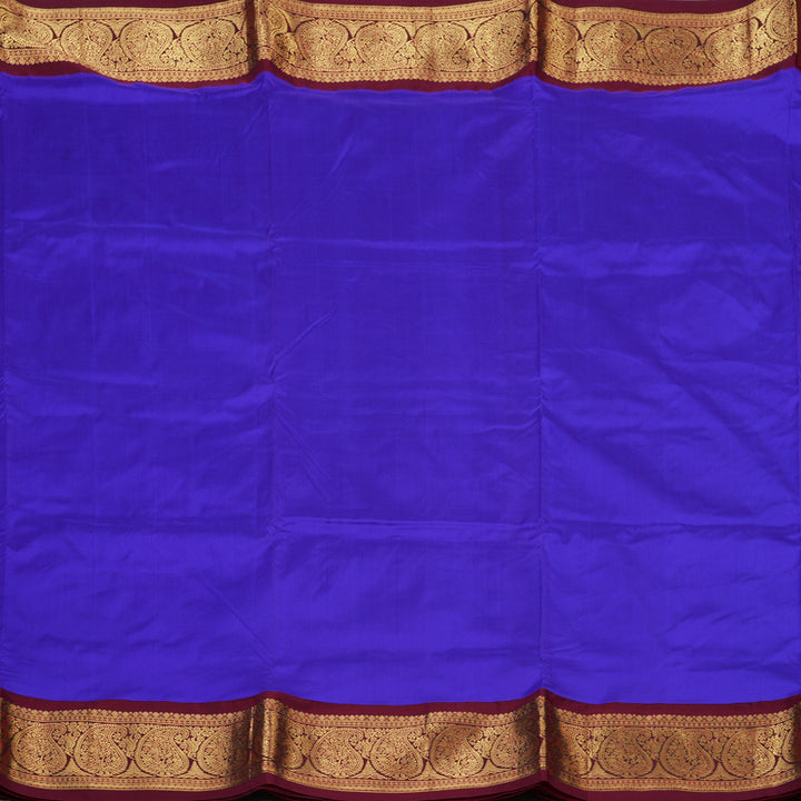 Hayagrivas Handloom MS Blue Ten Yards Silk Saree KBF102D2-4