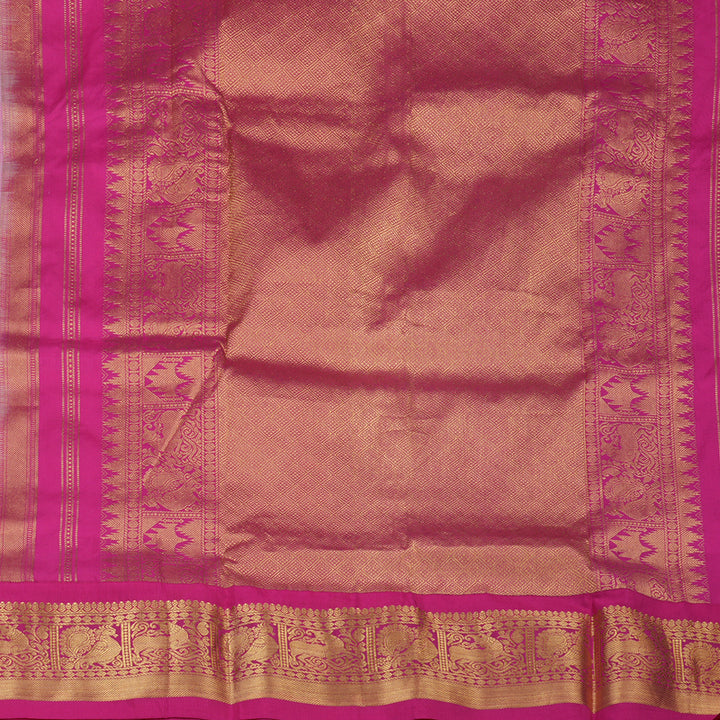 Hayagrivas Handloom Half-White Ten Yards Silk Saree KBF102D4-13