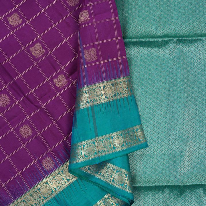 Hayagrivas Purple Handloom Soft Silk Saree KBF103D2-3