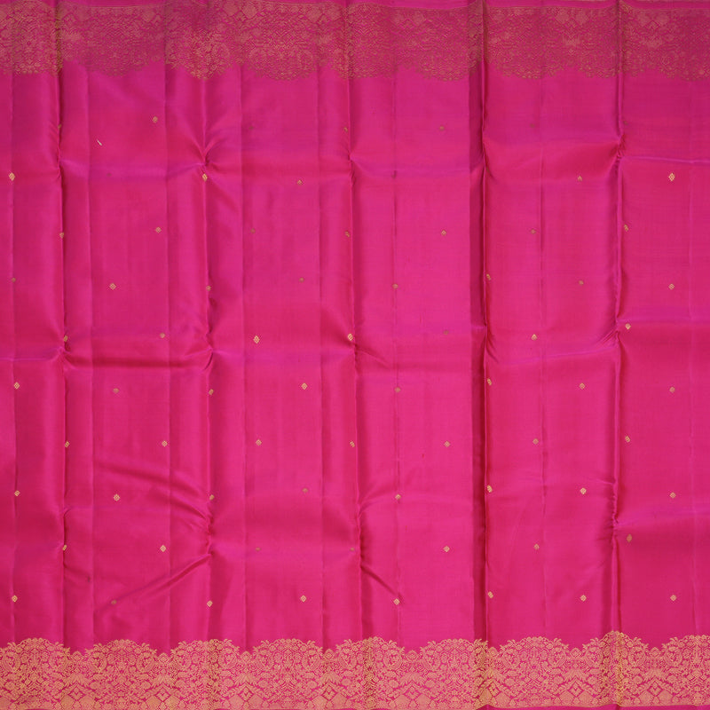 Hayagrivas Handloom Pink Kanjivaram Silk Saree KBF103D5-1