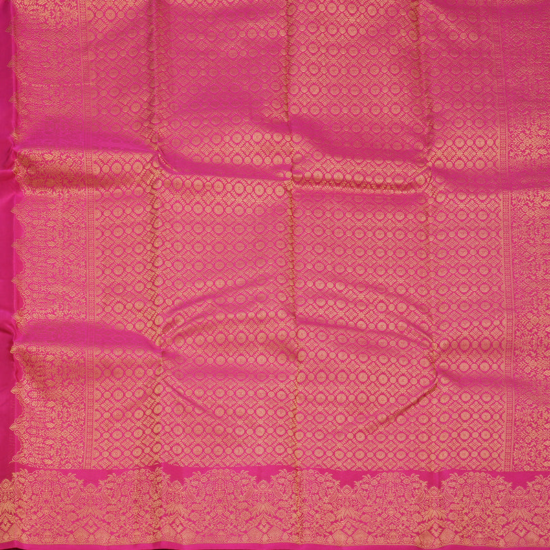 Hayagrivas Handloom Pink Kanjivaram Silk Saree KBF103D5-1