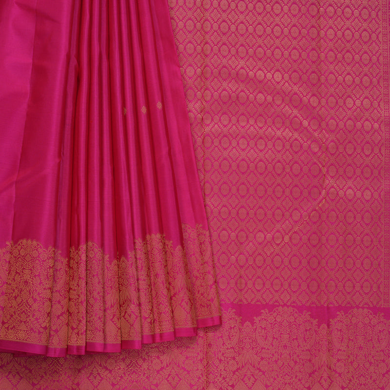 Hayagrivas Handloom Pink Kanjivaram Silk Saree KBF103D5-1
