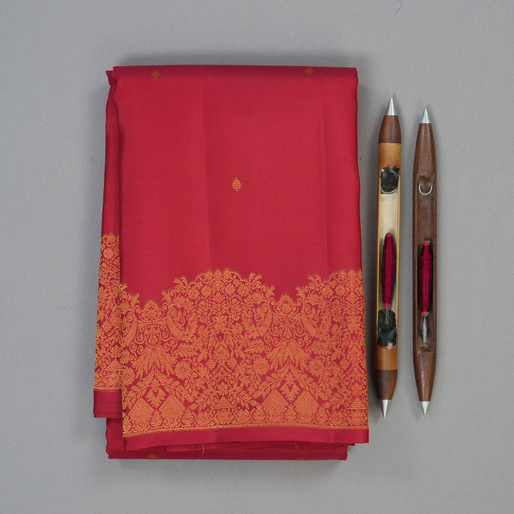 Hayagrivas Handloom Red Kanjivaram Silk Saree KBF103D5-4