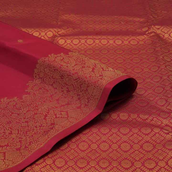 Hayagrivas Handloom Red Kanjivaram Silk Saree KBF103D5-4